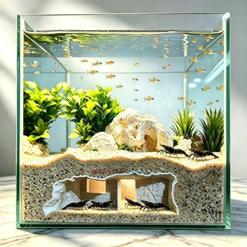 Aquarium Fish Cichlid - 3D Printed Secret House Fish Tank
