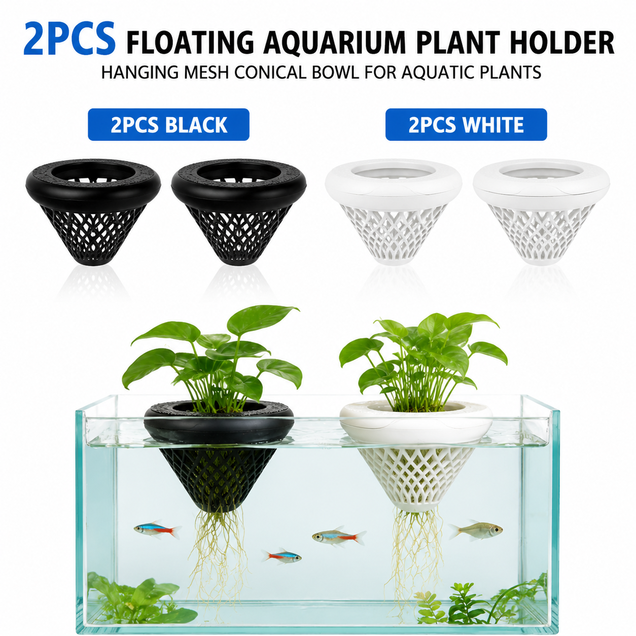 Aquarium Fish Cichlid - 2PCS Floating Aquarium Plant Holder, Hanging