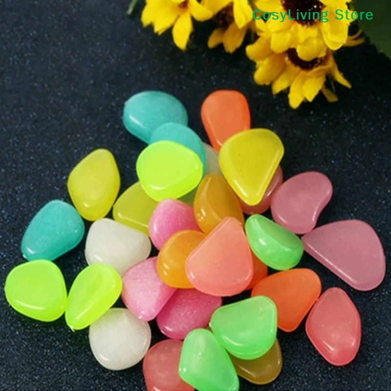 Aquarium Fish Colorful - 100Pcs/Bag Outdoor Luminous Stones Garden Pebbles