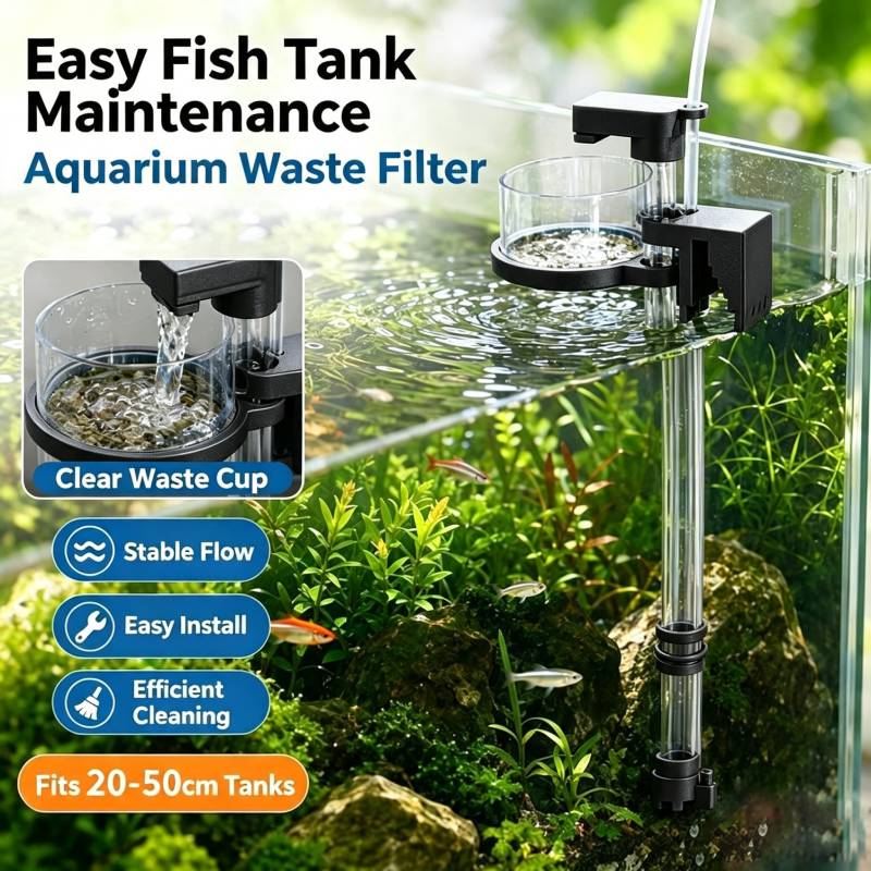 Aquarium Fish Waste Collector - Detachable Air Lift Aquarium Fish Waste