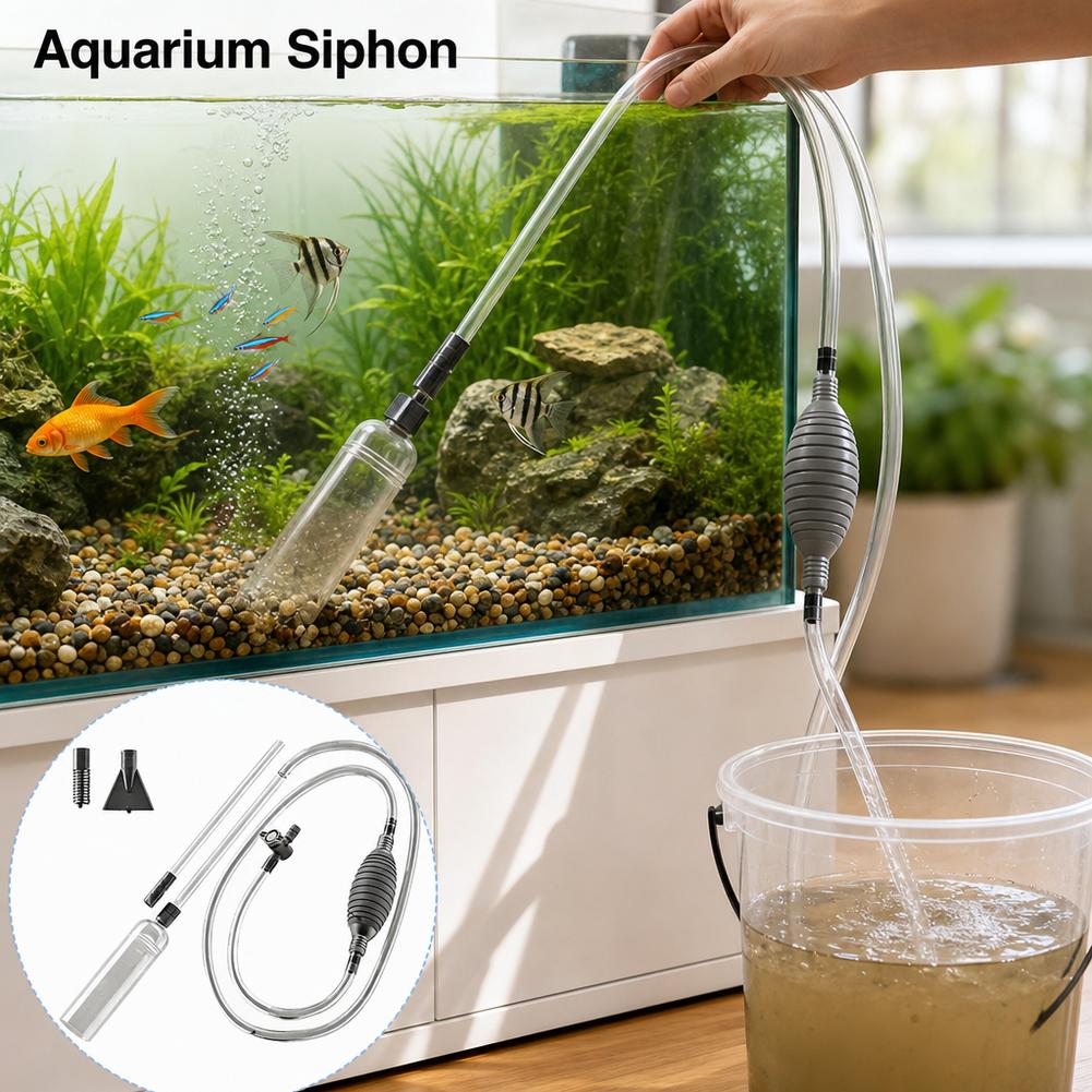 Aquarium Fish Waste Collector - Manual Aquarium Siphon Fish Tank Water