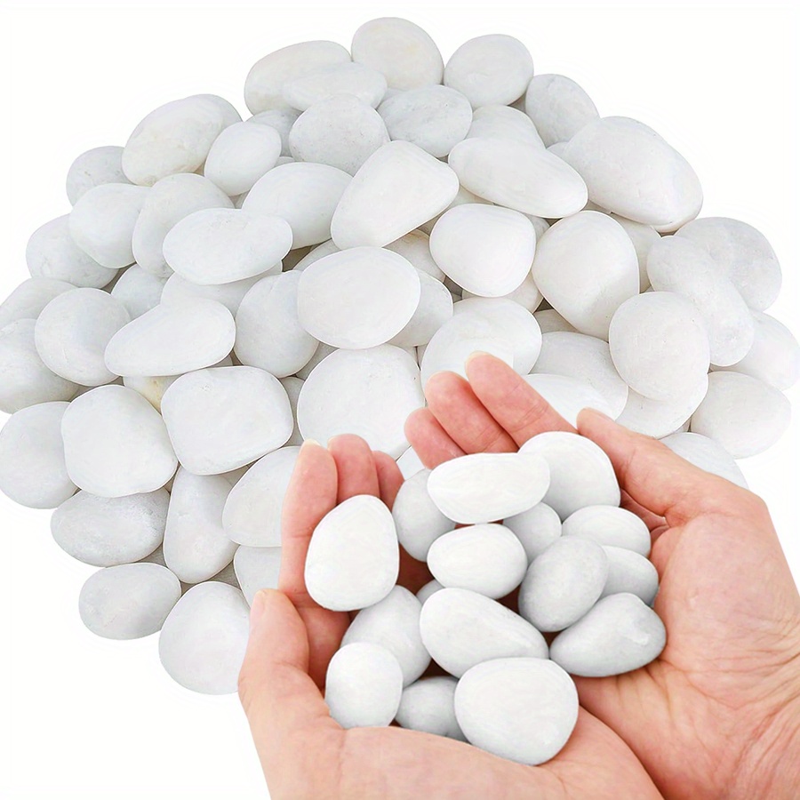 Fish Aquarium Home - 200/400g White High Polished Natural Pebbles