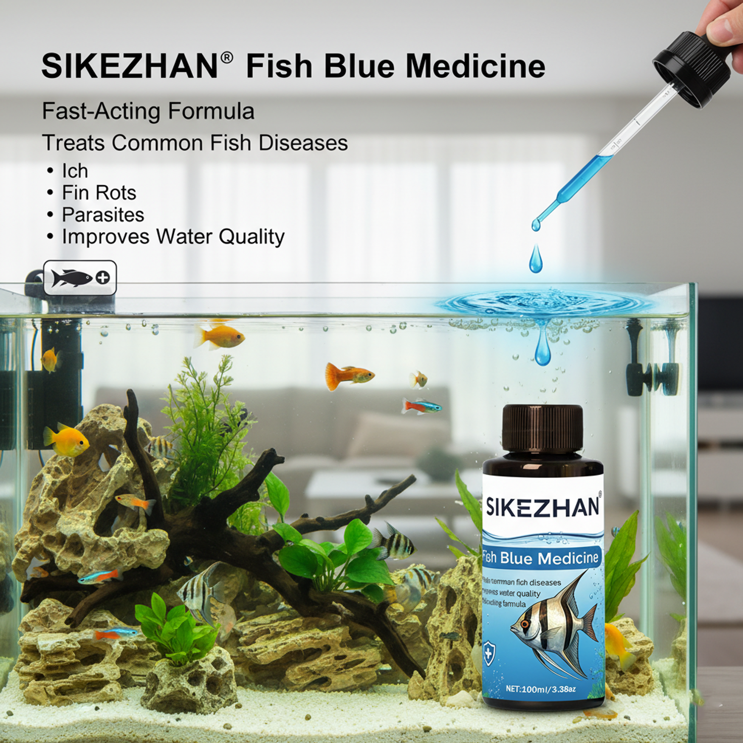 Large 500ml Methylene Blue Fis - Aquarium Fish Big ulasan dan harga