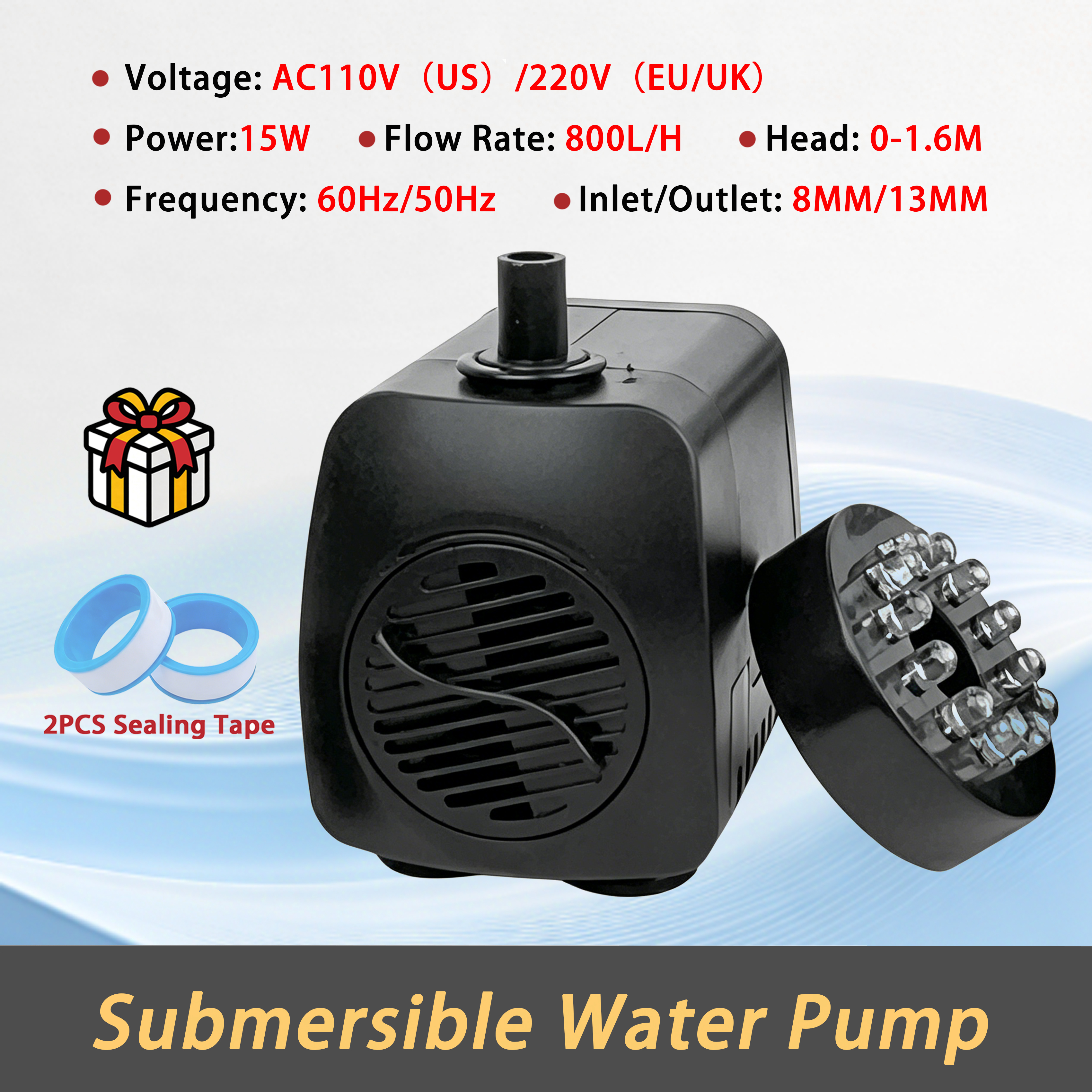 15W 800L/H Submersible Water P - Aquarium Fish Colorful ulasan dan harga
