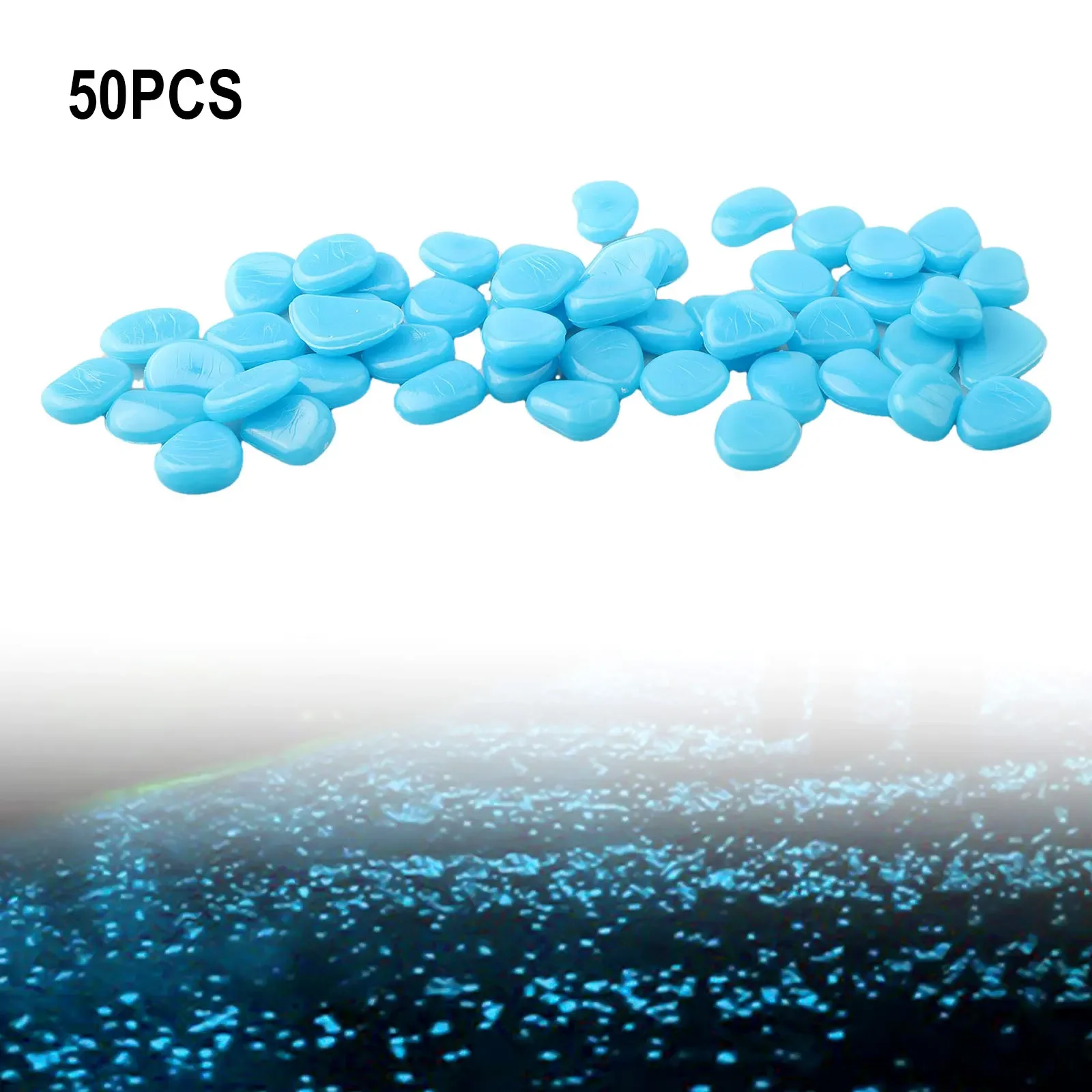 50PCS/Set Glow In The Dark Peb - Fish Aquarium Home ulasan dan harga