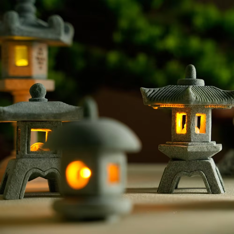 Mini Pagoda Lantern Light Gard - Fish Aquarium Home ulasan dan harga