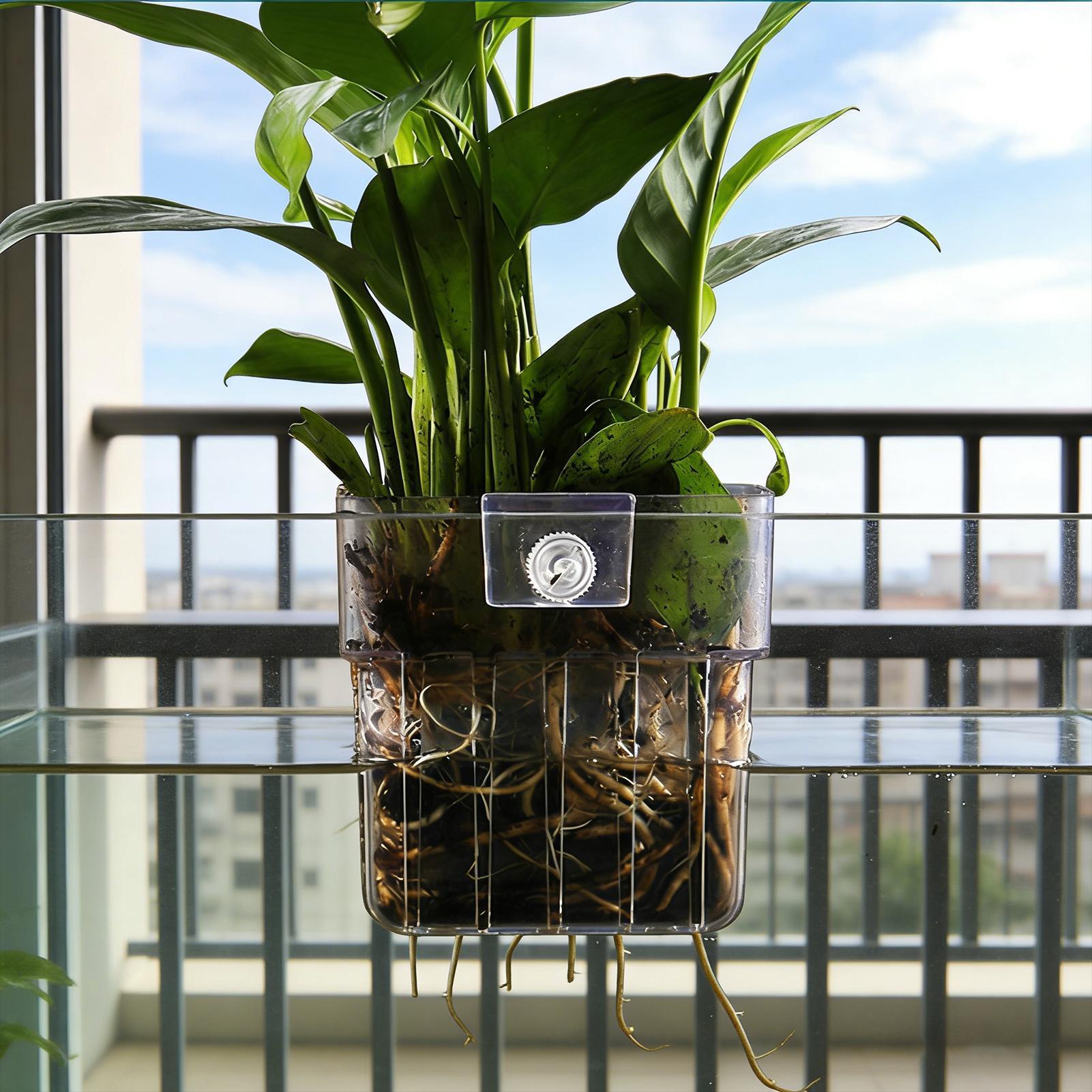 Aquarium Plant Basket Transpar - Aquarium Fish Pot ulasan dan harga