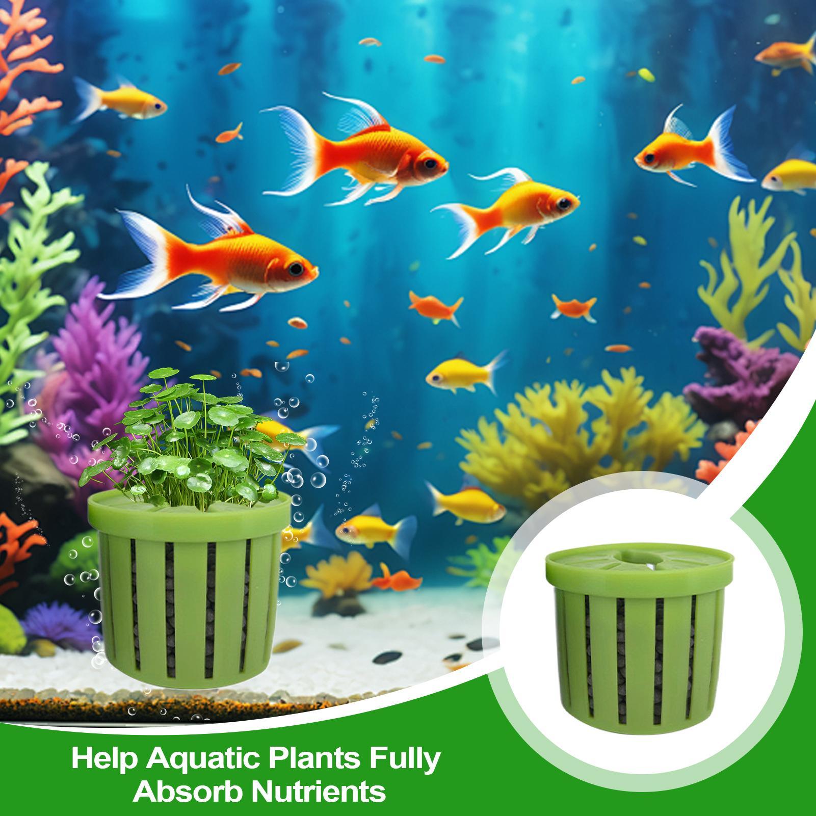 4 Pieces Aquarium Planter Pot  - Aquarium Fish Pot ulasan dan harga