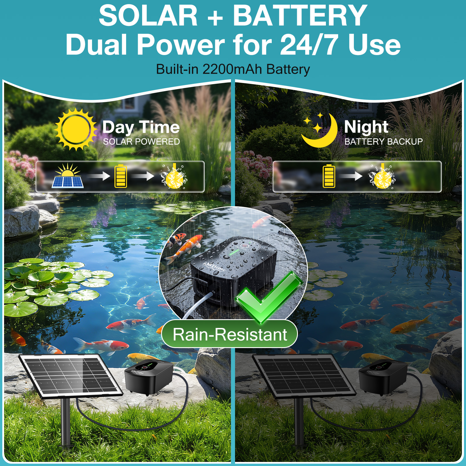 4.5W Solar Pond Aerator, Low N - Aquarium Fish In Pond ulasan dan harga