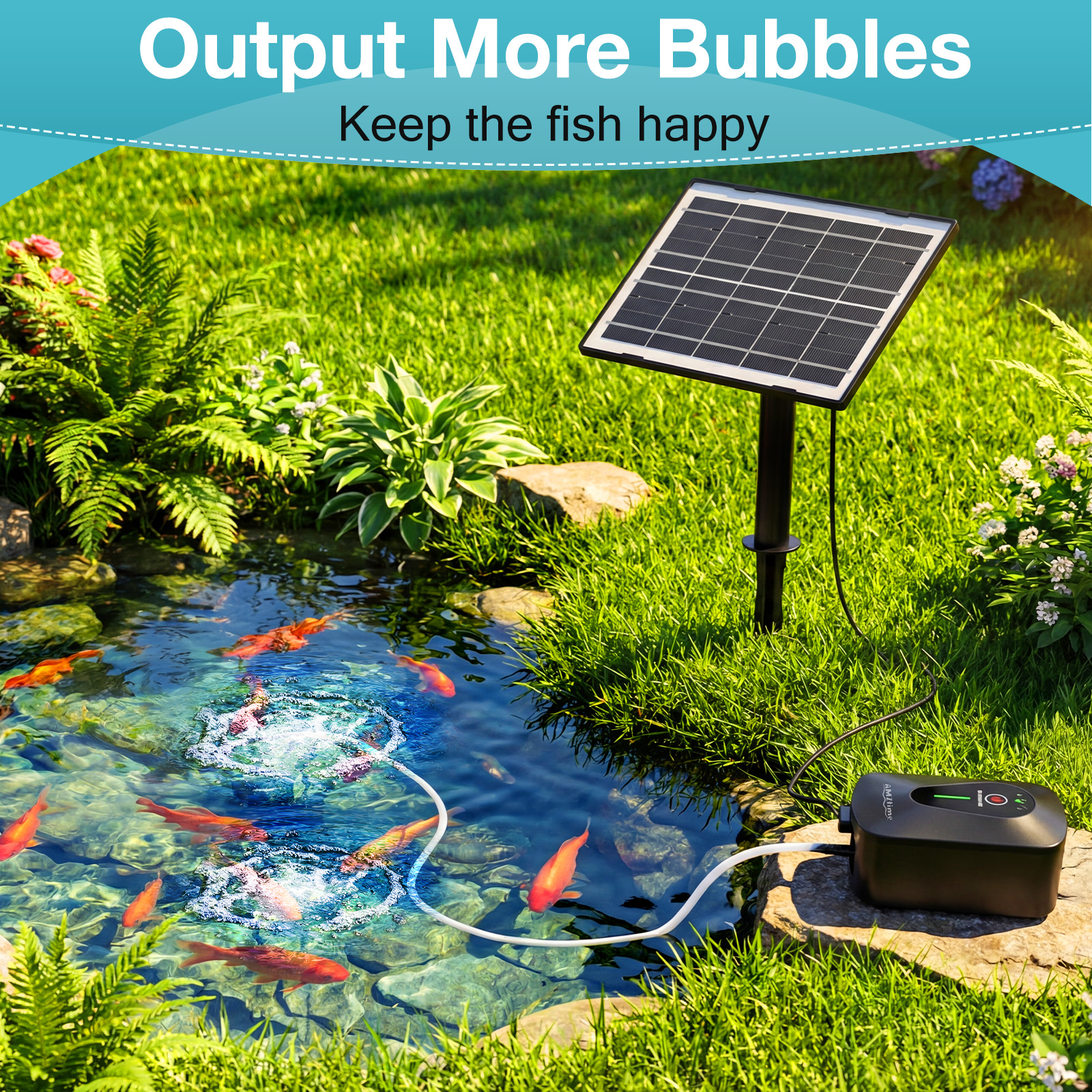 4.5W Solar Pond Aerator, Low N - Aquarium Fish In Pond ulasan dan harga