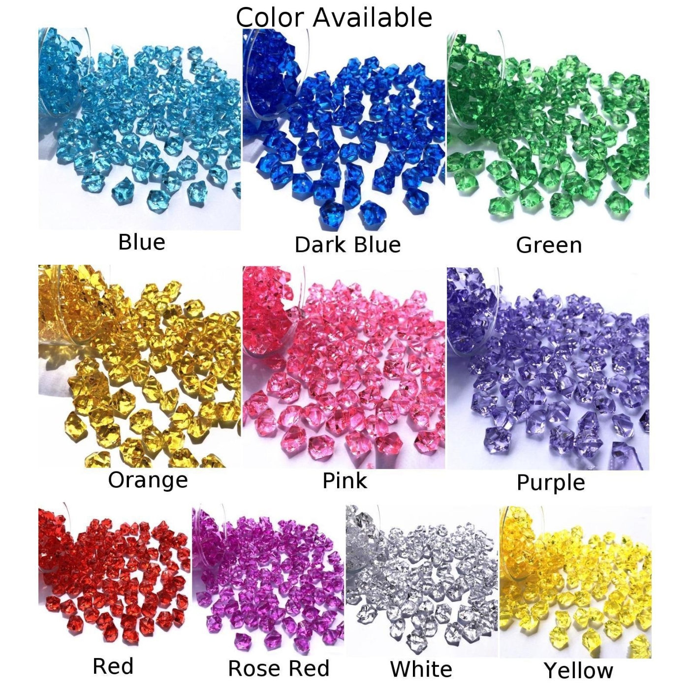 200pcs/pack Acrylic Crystal Ge - Aquarium Fish Colorful ulasan dan harga