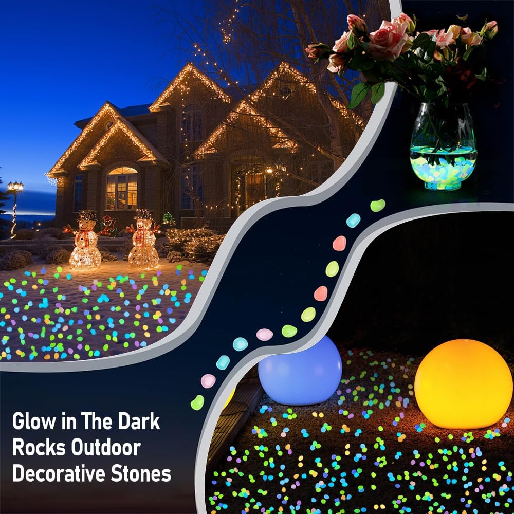 500 PCS Multi-Color Glow Pebbl - Aquarium Fish Colorful ulasan dan harga