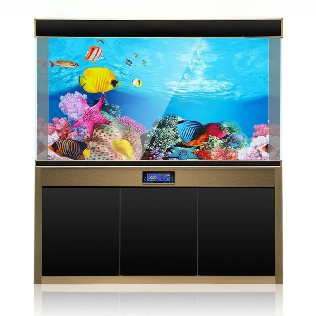Background Aquarium 3D Sticker - Aquarium Fish Cichlid ulasan dan harga