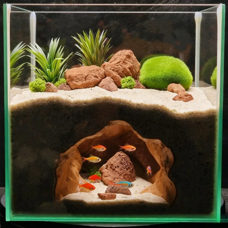 Sinkhole Cave Aquarium Ornamen - Aquarium Fish Hide ulasan dan harga