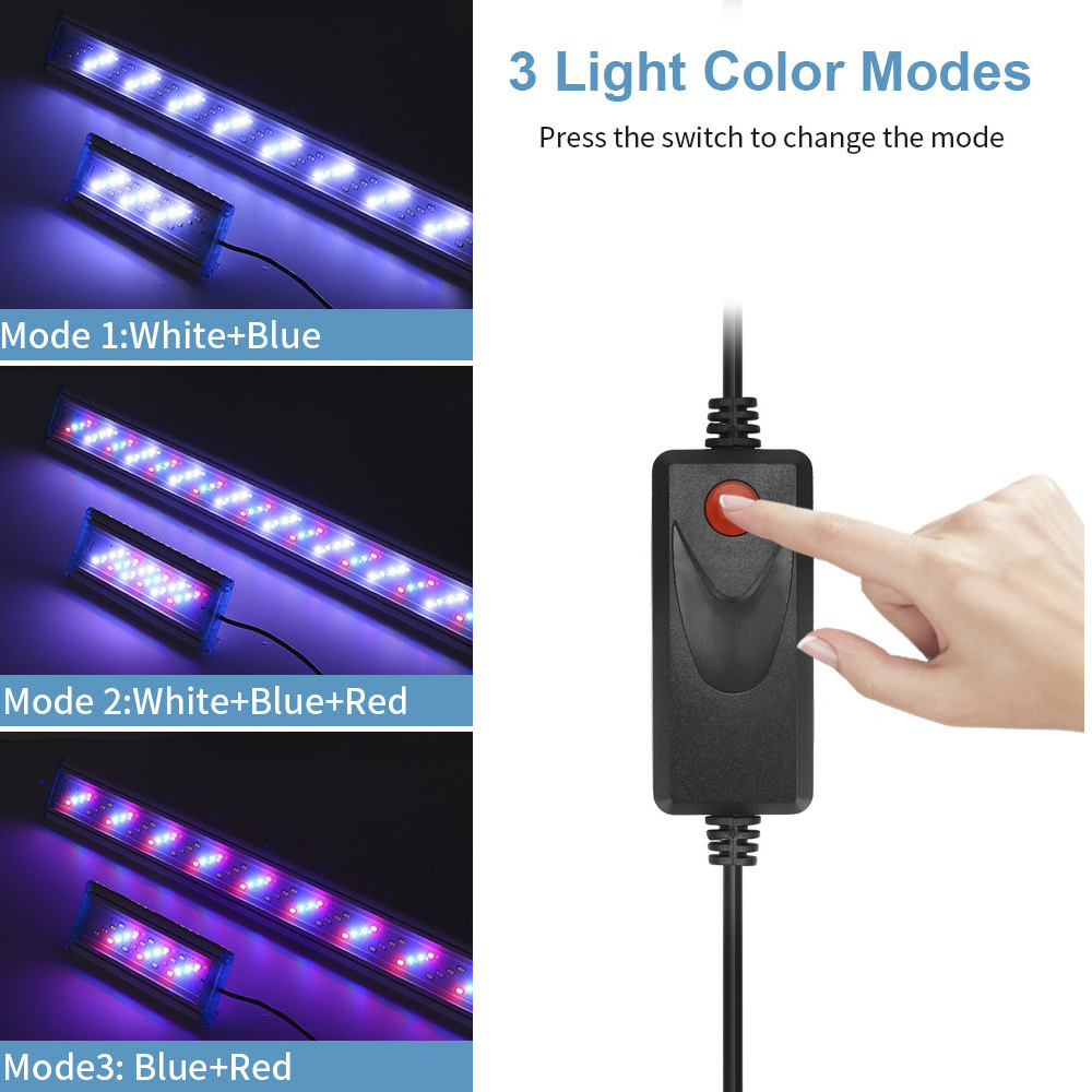 1Pc 90-260V Fish tank lamp Aqu - Aquarium Fish Colorful ulasan dan harga