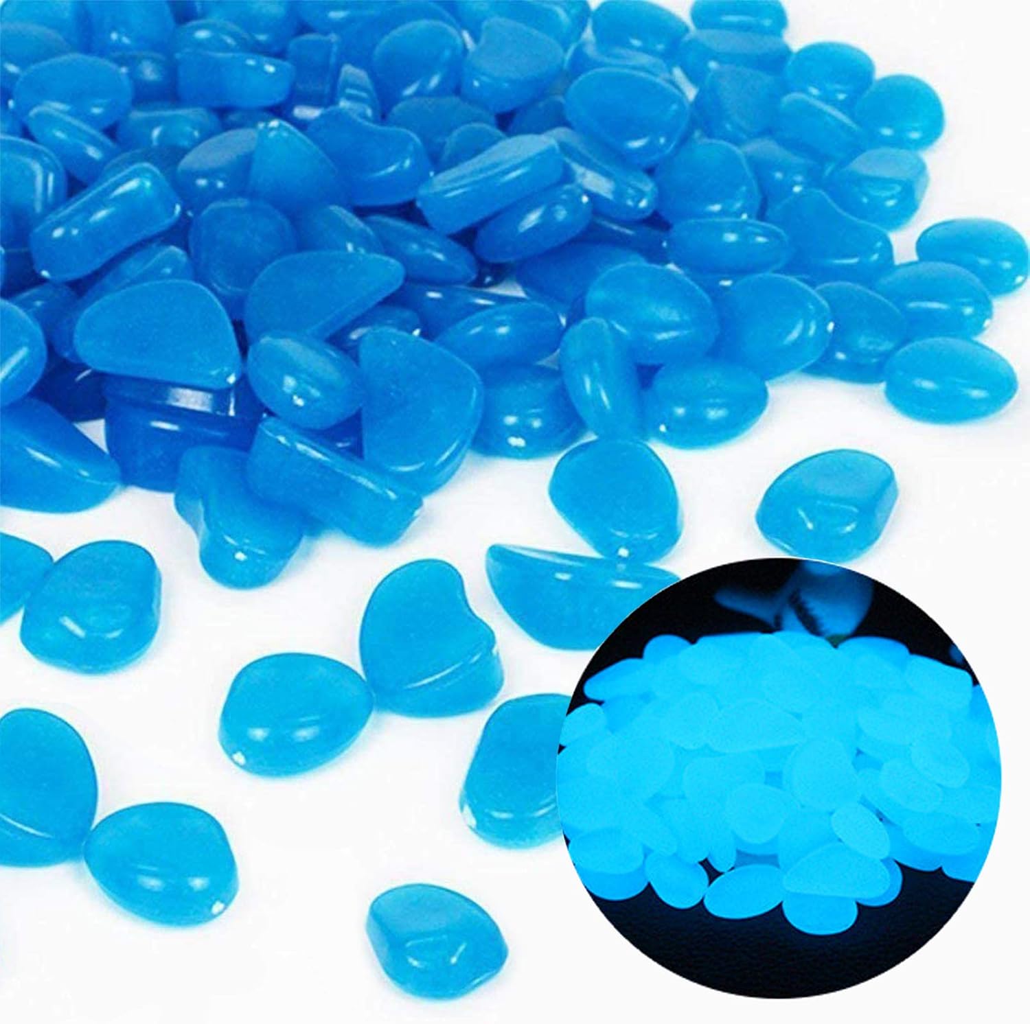 Fish Tank Rocks Glow Blue Pebb - Fish Aquarium Home ulasan dan harga