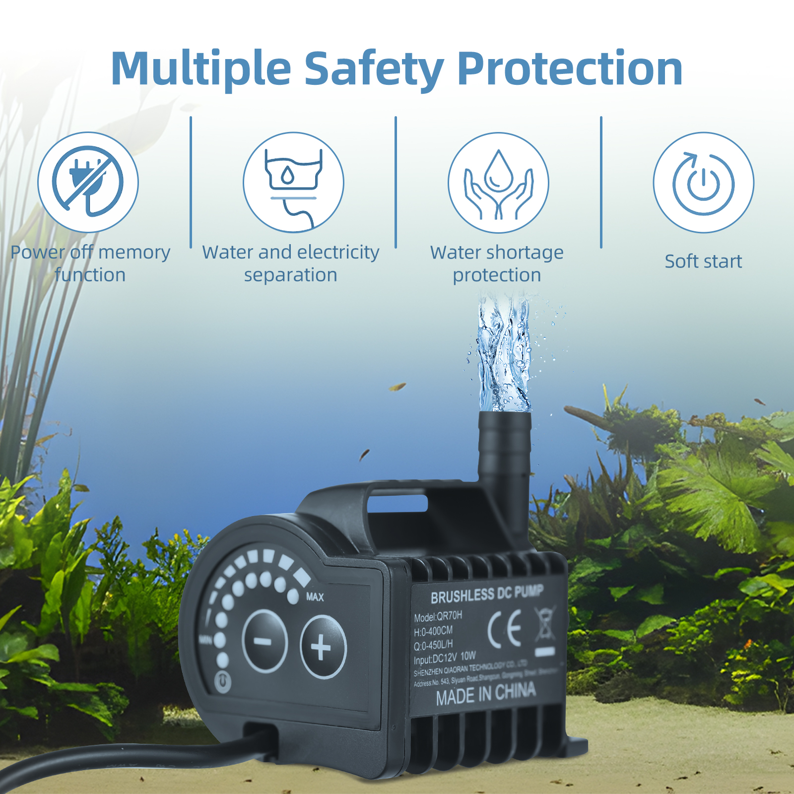 Submersible 12V Water Pump 8 L - Aquarium Fish In Pond ulasan dan harga